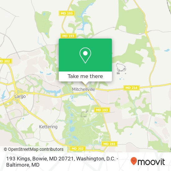 Mapa de 193 Kings, Bowie, MD 20721