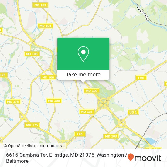 Mapa de 6615 Cambria Ter, Elkridge, MD 21075