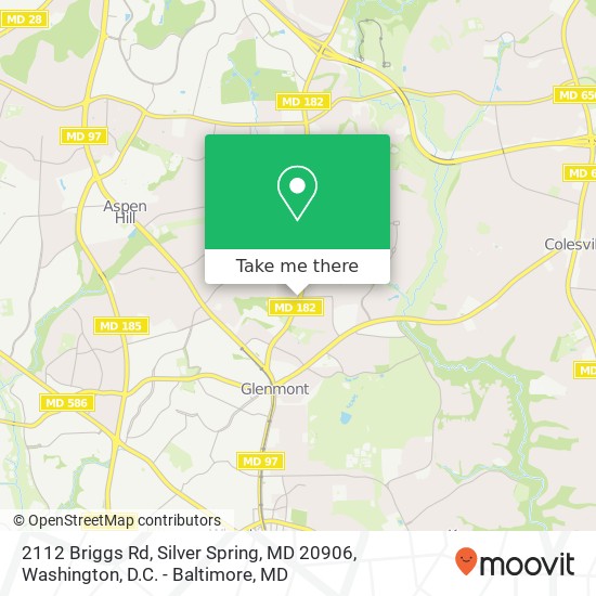 Mapa de 2112 Briggs Rd, Silver Spring, MD 20906