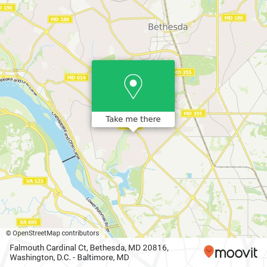 Mapa de Falmouth Cardinal Ct, Bethesda, MD 20816