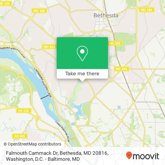 Falmouth Cammack Dr, Bethesda, MD 20816 map