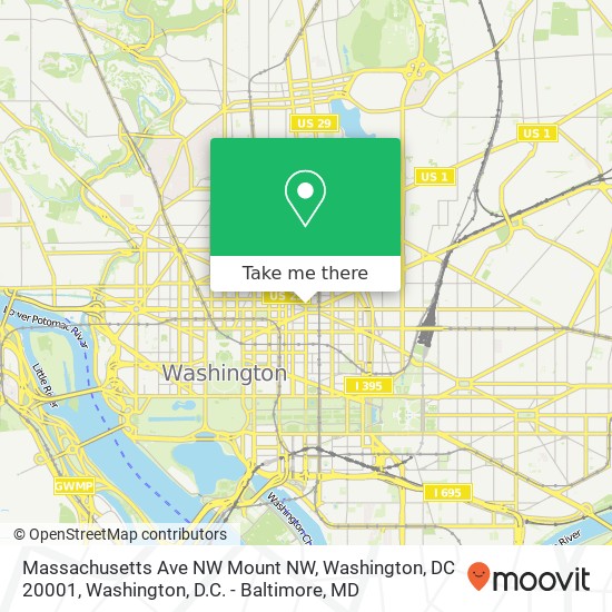 Mapa de Massachusetts Ave NW Mount NW, Washington, DC 20001