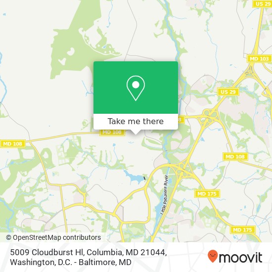 Mapa de 5009 Cloudburst Hl, Columbia, MD 21044