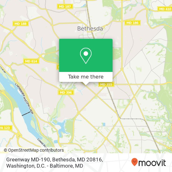 Mapa de Greenway MD-190, Bethesda, MD 20816