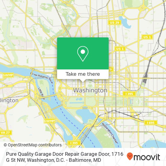 Pure Quality Garage Door Repair Garage Door, 1716 G St NW map