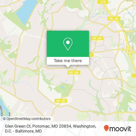 Glen Green Ct, Potomac, MD 20854 map