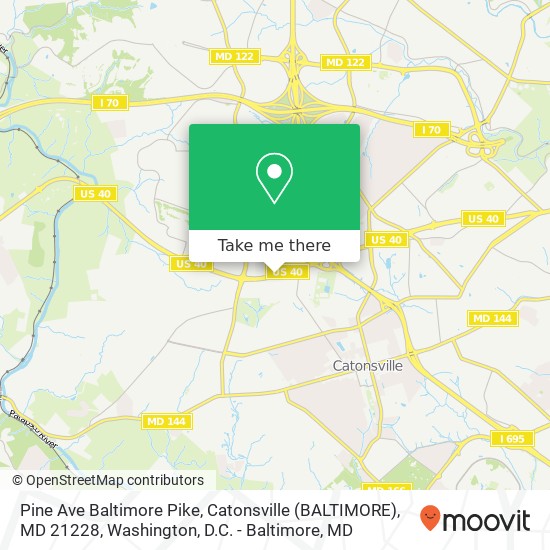 Mapa de Pine Ave Baltimore Pike, Catonsville (BALTIMORE), MD 21228