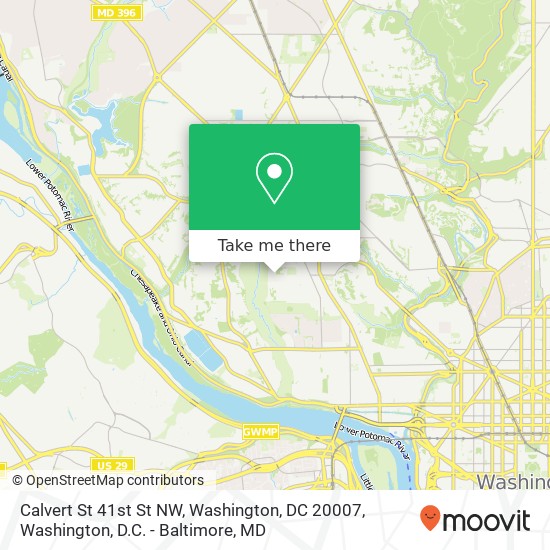 Calvert St 41st St NW, Washington, DC 20007 map