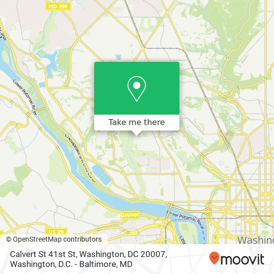 Mapa de Calvert St 41st St, Washington, DC 20007