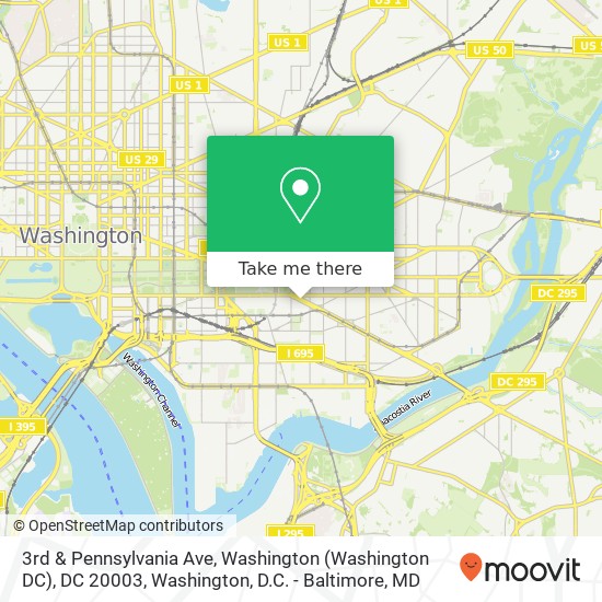 Mapa de 3rd & Pennsylvania Ave, Washington (Washington DC), DC 20003