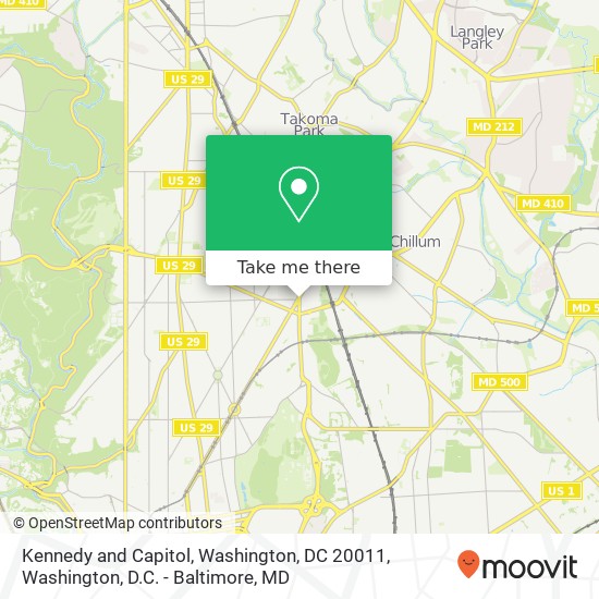 Kennedy and Capitol, Washington, DC 20011 map
