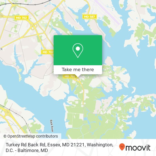 Mapa de Turkey Rd Back Rd, Essex, MD 21221