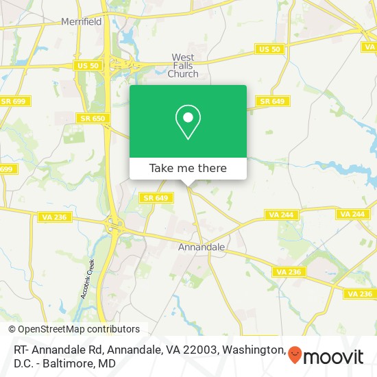 Mapa de RT- Annandale Rd, Annandale, VA 22003