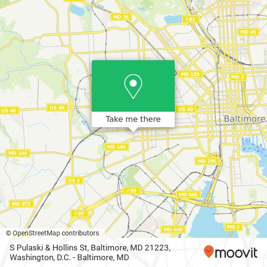 S Pulaski & Hollins St, Baltimore, MD 21223 map