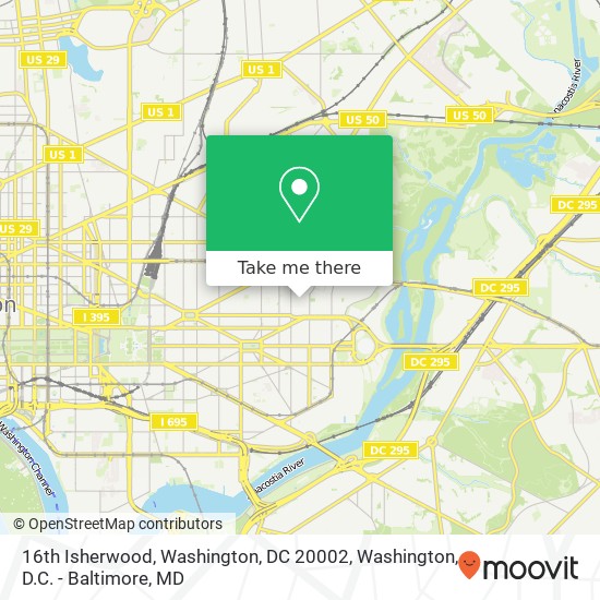Mapa de 16th Isherwood, Washington, DC 20002