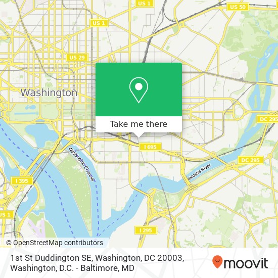 Mapa de 1st St Duddington SE, Washington, DC 20003