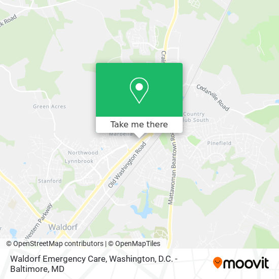 Waldorf Emergency Care map