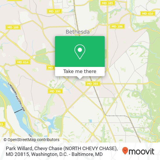 Mapa de Park Willard, Chevy Chase (NORTH CHEVY CHASE), MD 20815