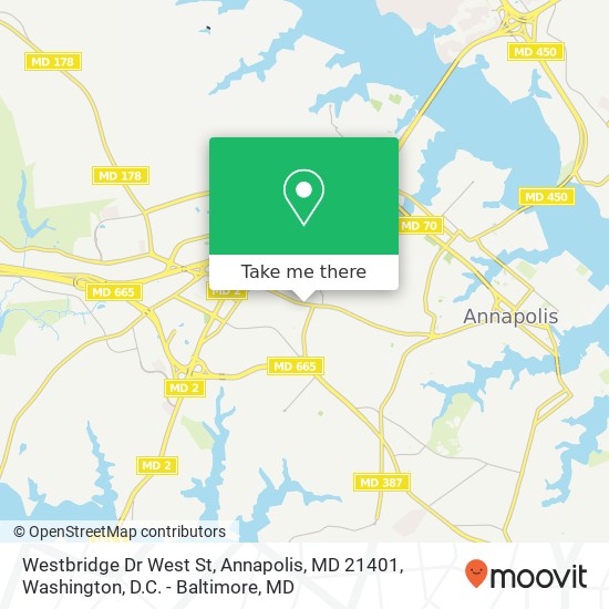 Westbridge Dr West St, Annapolis, MD 21401 map