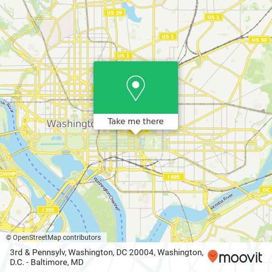 Mapa de 3rd & Pennsylv, Washington, DC 20004