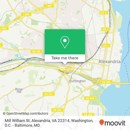 Mapa de Mill William St, Alexandria, VA 22314
