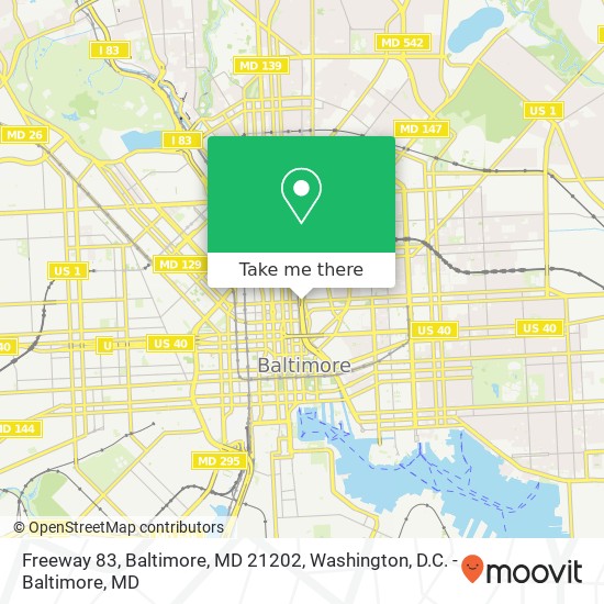 Freeway 83, Baltimore, MD 21202 map