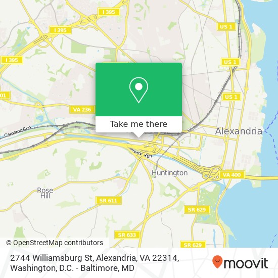 Mapa de 2744 Williamsburg St, Alexandria, VA 22314