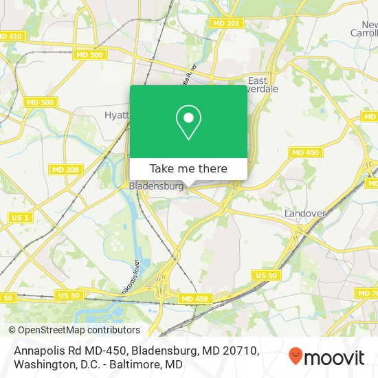 Annapolis Rd MD-450, Bladensburg, MD 20710 map