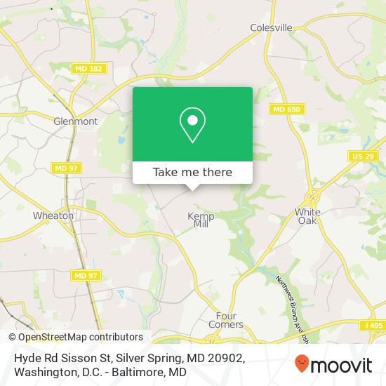 Hyde Rd Sisson St, Silver Spring, MD 20902 map