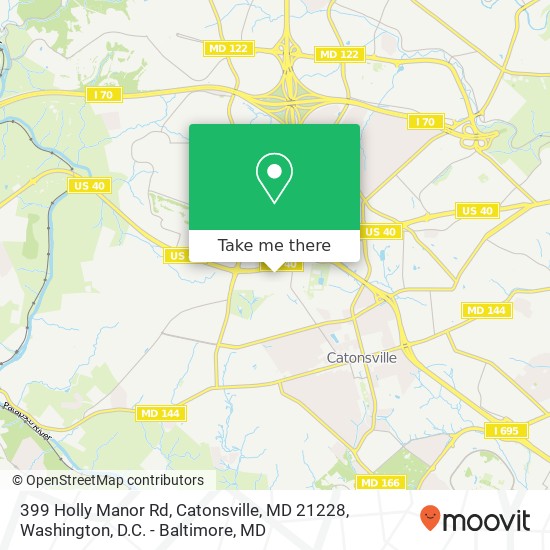 Mapa de 399 Holly Manor Rd, Catonsville, MD 21228