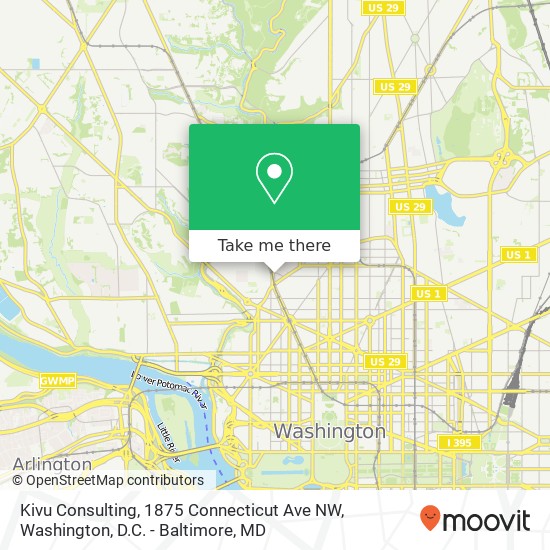 Mapa de Kivu Consulting, 1875 Connecticut Ave NW