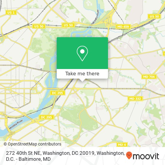 Mapa de 272 40th St NE, Washington, DC 20019