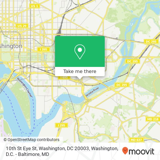 Mapa de 10th St Eye St, Washington, DC 20003