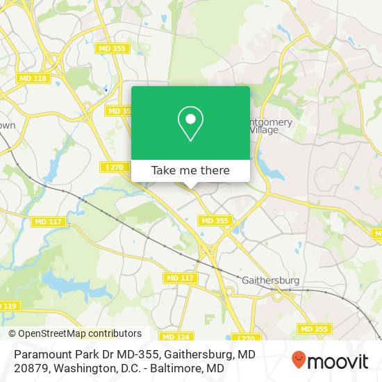 Mapa de Paramount Park Dr MD-355, Gaithersburg, MD 20879