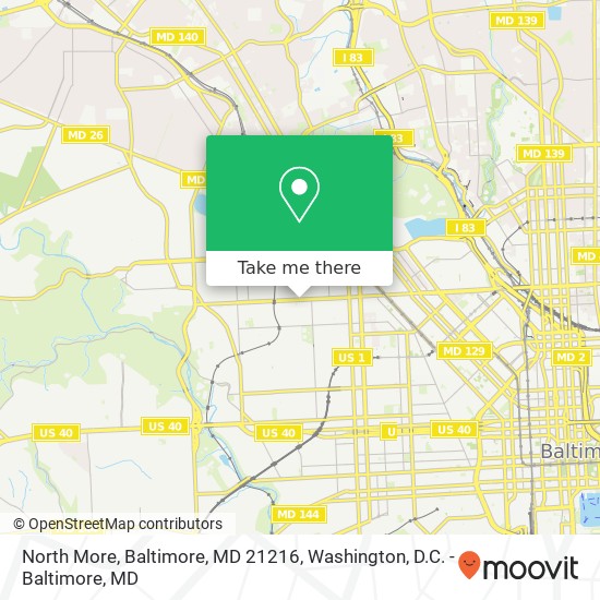 North More, Baltimore, MD 21216 map