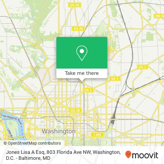 Jones Lisa A Esq, 803 Florida Ave NW map