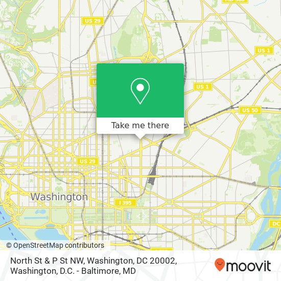 North St & P St NW, Washington, DC 20002 map