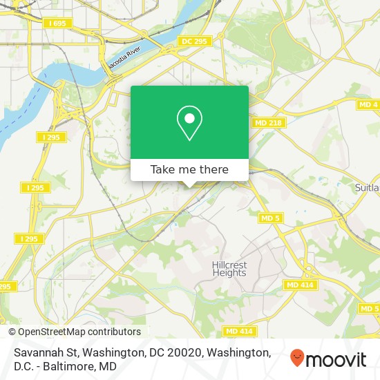 Savannah St, Washington, DC 20020 map