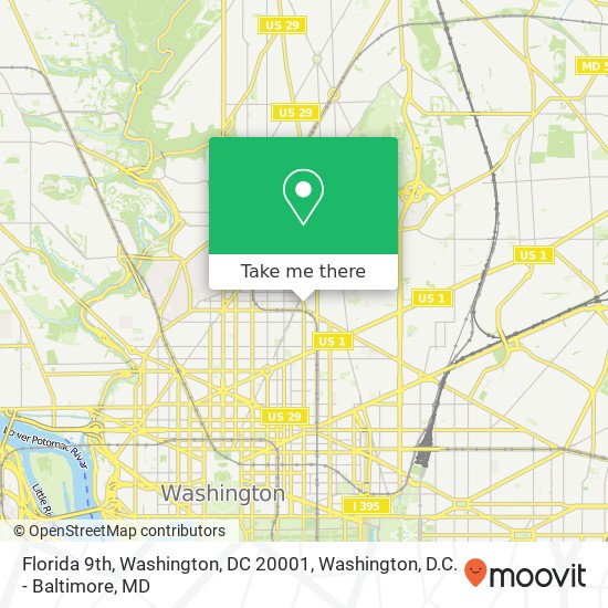 Mapa de Florida 9th, Washington, DC 20001