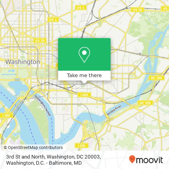 3rd St and North, Washington, DC 20003 map