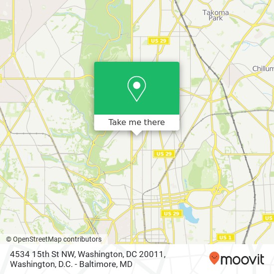 4534 15th St NW, Washington, DC 20011 map