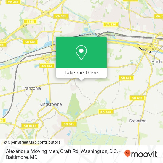 Mapa de Alexandria Moving Men, Craft Rd