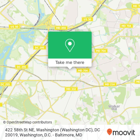 422 58th St NE, Washington (Washington DC), DC 20019 map