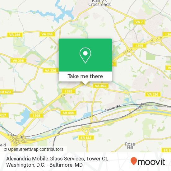 Alexandria Mobile Glass Services, Tower Ct map