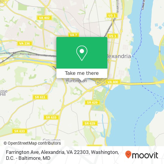 Farrington Ave, Alexandria, VA 22303 map