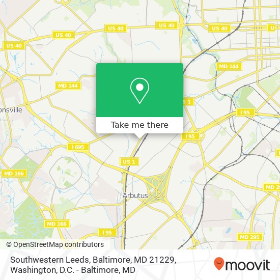 Southwestern Leeds, Baltimore, MD 21229 map