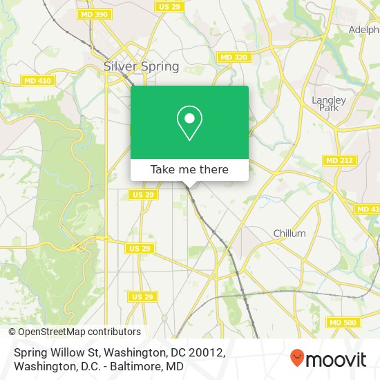 Mapa de Spring Willow St, Washington, DC 20012