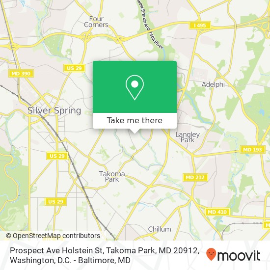 Prospect Ave Holstein St, Takoma Park, MD 20912 map