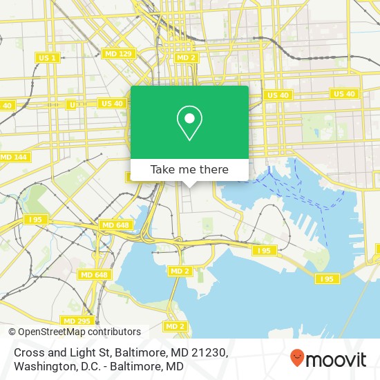 Mapa de Cross and Light St, Baltimore, MD 21230