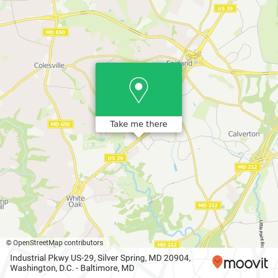 Mapa de Industrial Pkwy US-29, Silver Spring, MD 20904